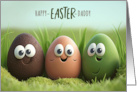 for Daddy from Son Funny Easter Egg Faces with Custom Text card