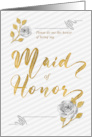 Maid of Honor Wedding Party Invitation Gold and Silver Hues card