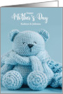 Two Moms Mother’s Day Baby Boy Blue Bear Custom Text card