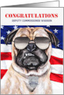 Police Department Promotion Custom Name Rank Pug Dog card