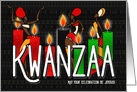 Kwanzaa African American Dancers and Kinara Candles card
