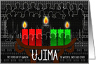 Kwanzaa Day 3 Ujima Responsibility with Kinara Candles card