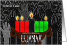 Kwanzaa Day 4 Ujamaa Cooperative Econimcs with Kinara Candles card