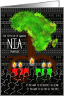 Kwanzaa Day 5 Nia Purpose with Africa Tree Shape and Roots card