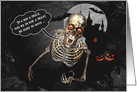 1st Halloween in a New Home - Funny Skeleton and Haunted House card