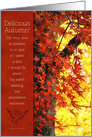 Thanksgiving Delicious Autumn Foliage and Message card