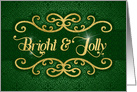 Bright and Jolly Green and Gold Holiday Elegance card