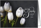 Loss of Mum Sympathy White Tulips Custom Text card