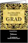 Bachelor of Science Degree Grad in Faux Gold Foil Custom card