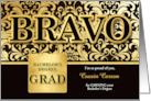 Bachelor’s Degree Grad in Faux Gold Foil Custom Relation card