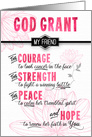 for Female Friend Fighting Cancer Pink Sending a Prayer card