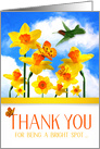 Thank You for Being a Bright Spot Daffodil Garden Hummingbird card