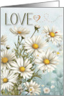 Custom Love and Romance White Daisy Garden with Butterflies card