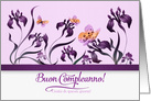 Italian Birthday Buon Compleanno! Purple Iris Garden card
