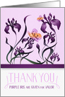 Thank You for Being a Hero with Purple Iris Garden card