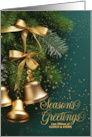 Custom Business Holiday Gold Bells Seaons’s Greetings card
