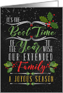 for Friends Extended Family Chalkboard and Holly Theme card