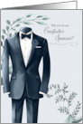 Godfather Sponsor Request Navy Blue and Eucalyptus card