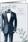 Master of Ceremonies Navy Blue and Teal Eucalyptus card