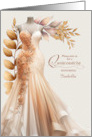 Quinceanera Invitation Peach and Golden Gown Custom card