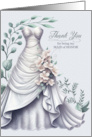 Maid of Honor Thank You Pale Lavender Dress and Eucalyptus card