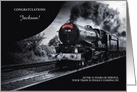 35 Year Railroad Retirement Congratulations Train Custom card