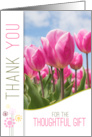 Thank You for the Flowers Pink Tulip Garden Painting card