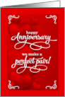 Wedding Anniversary Romantic Red Hearts card