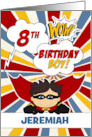 8th Birthday for Boys Super Kid Comic Book Theme Custom card