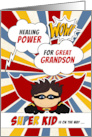 for Great Grandson Get Well Boy Superhero Comic Book Theme card