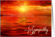 Religious Sympathy Sunset Ocean with John 14:27 Scripture card