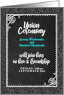 Civil Union or Commitment Ceremony Black Damask Custom card