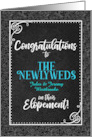 Elopement Congratulations Newlyweds Charcoal Damask Custom card