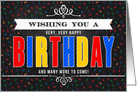 Colorful Chalkboard Birthday Typography Gender Neutral card