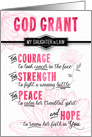 for Daughter in Law Fighting Cancer Pink Sending a Prayer Religious card