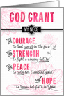 for Niece Fighting Cancer Pink Sending a Prayer Religious card