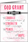 for Goddaughter Fighting Cancer Pink Sending a Prayer Religious card