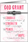 for Great Granddaughter Fighting Cancer Pink a Prayer Religious card