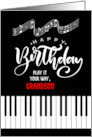 Grandson’s Birthday Music Theme Piano Keys card