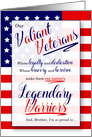 for Brother Veterans Day Stars and Stripes Legendary Warriors card