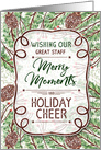 for a Great Staff Business Holiday Cheer Watercolor Pines card