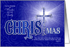 for Minister and Family Religious Christmas Blessings Christian Cross card
