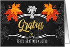 Latin Thanksgiving Grateful Belssings Chalkboard Blank card