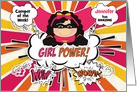 Camper of the Week Girl Power Pink and Orange with Custom Name card