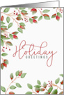 Business Holiday Greetings with Holly Leaves card