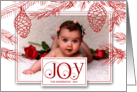 Red Pines Christmas Photo with Joy Typography card