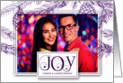 Ultra Violet Purple Pines Christmas Photo with Joy Typography card