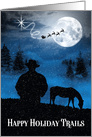 Missing You Happy Trails Western Themed Cowboy Christmas card