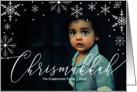 Chrismukkah Snowflakes and Typography with Custom Text Horizontal card