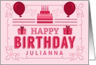 Monochromatic Shades of Pink Birthday for Her with Custom Name card